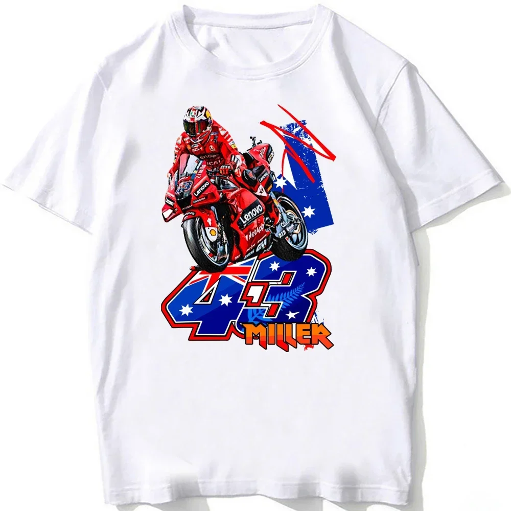 Camiseta Jack Miller 43 GP 1 Legend Unisex para hombre, camisetas de manga corta de Hip Hop para niño, deporte de aventura, camisetas blancas informales para motociclismo