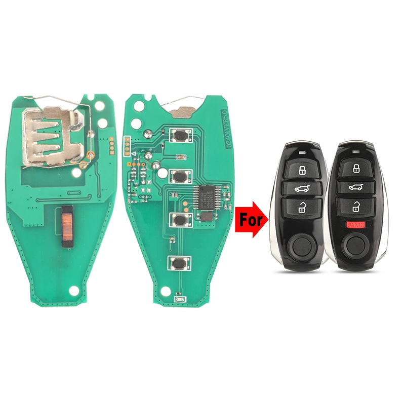 

jingyuqin Board Only 433/315/868 Mhz With Audi-5 chip Smart Card Remote Key Fob For Vw Volkswagen Touareg 2010-2014