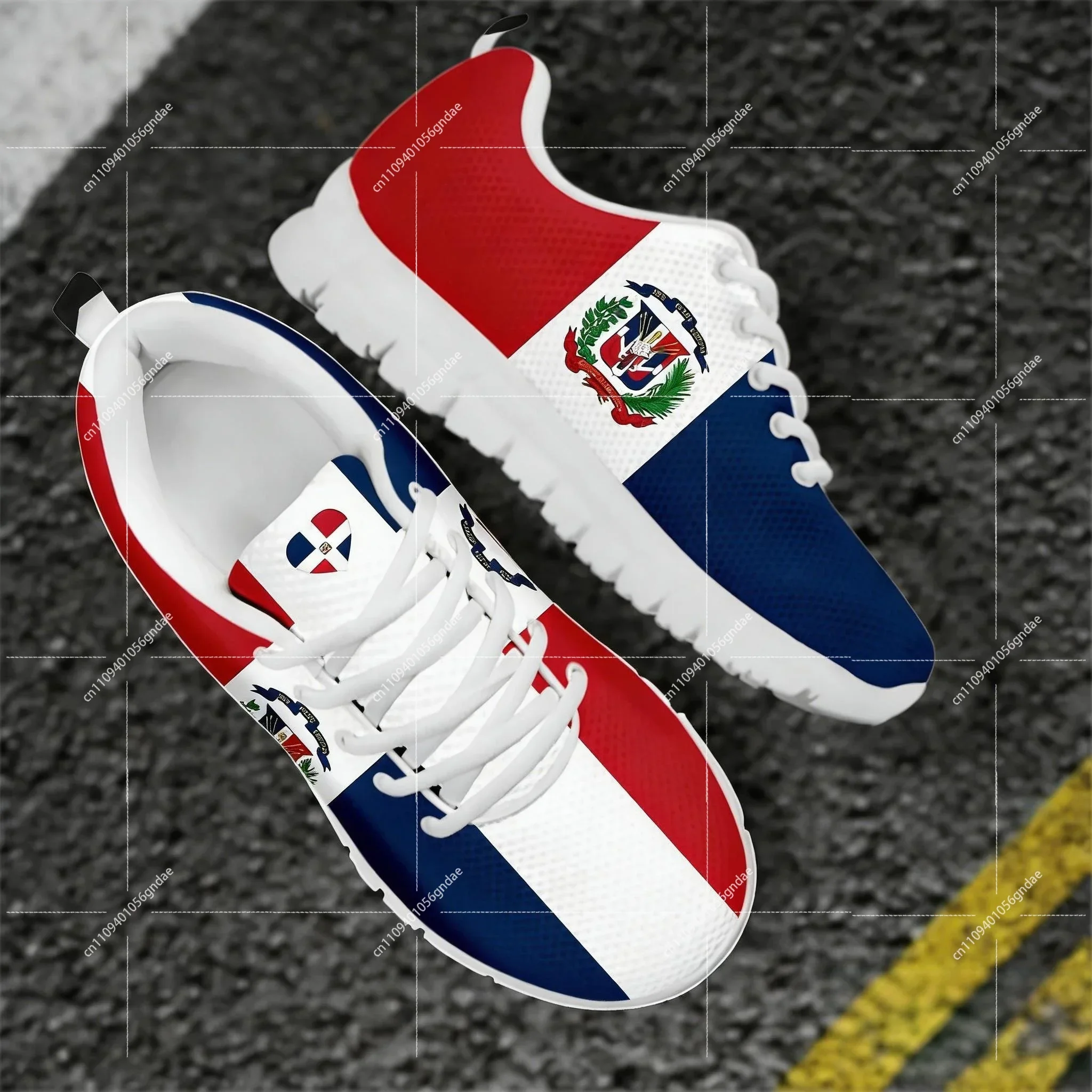 

Dominican Republic Flag Designer Shoes Casual Lightweight Men Flat Sneakers Breathable Male Lace Up Walking Footwear