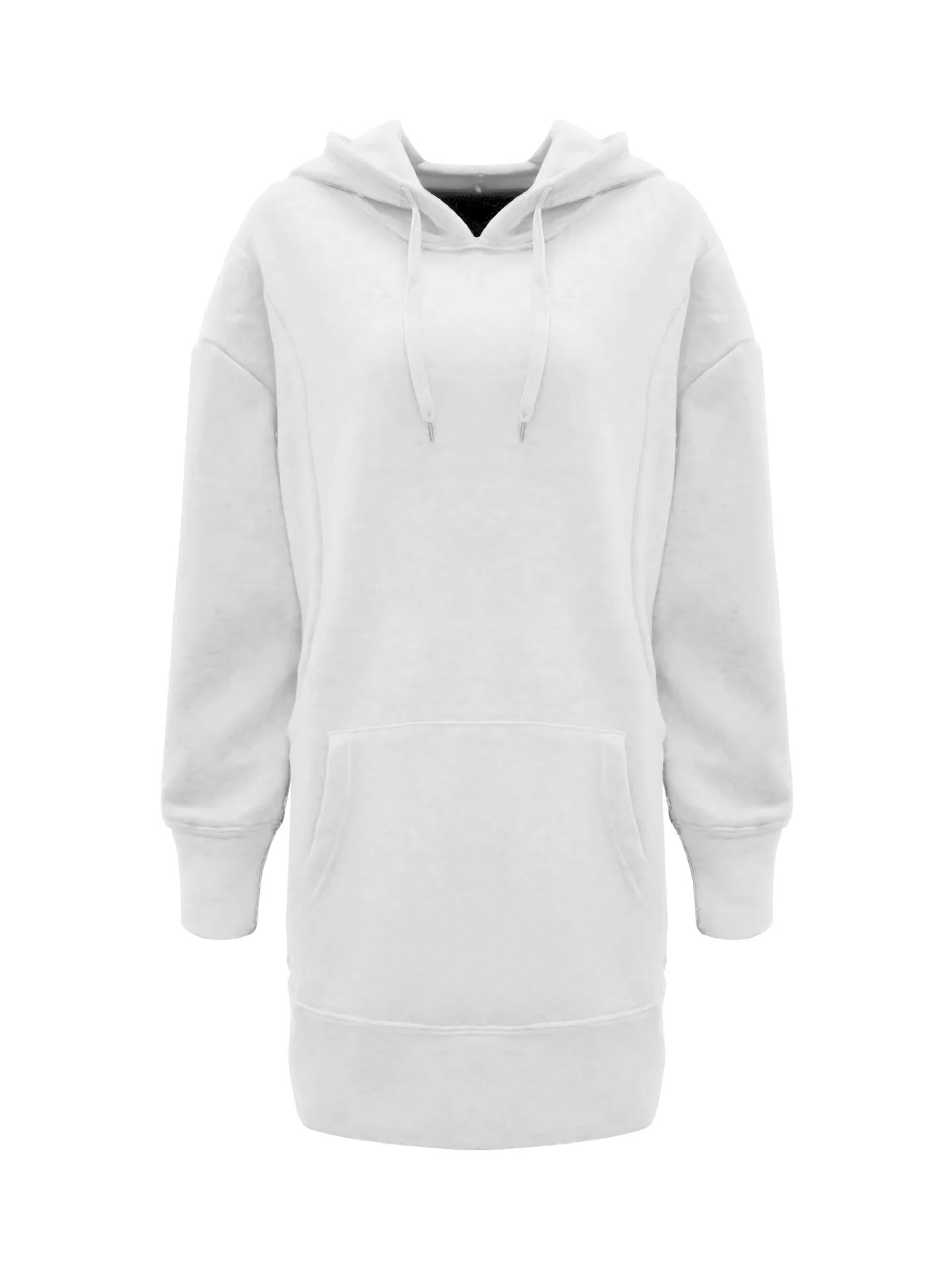 Oversized Hoodie Dress Women Loose Long Sleeve Pocket Drawstring Sweatshirt Dress Casual Streetwear Daily Wear Warm Pullover