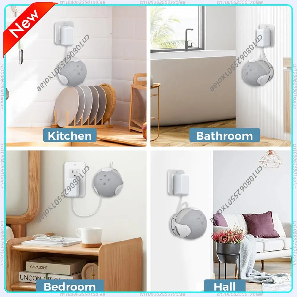 Soporte de pared para Echo Dot, soporte para altavoz Bluetooth Amazon Alexa Echo Dot 5 4 3rd con soporte para gestión de cables