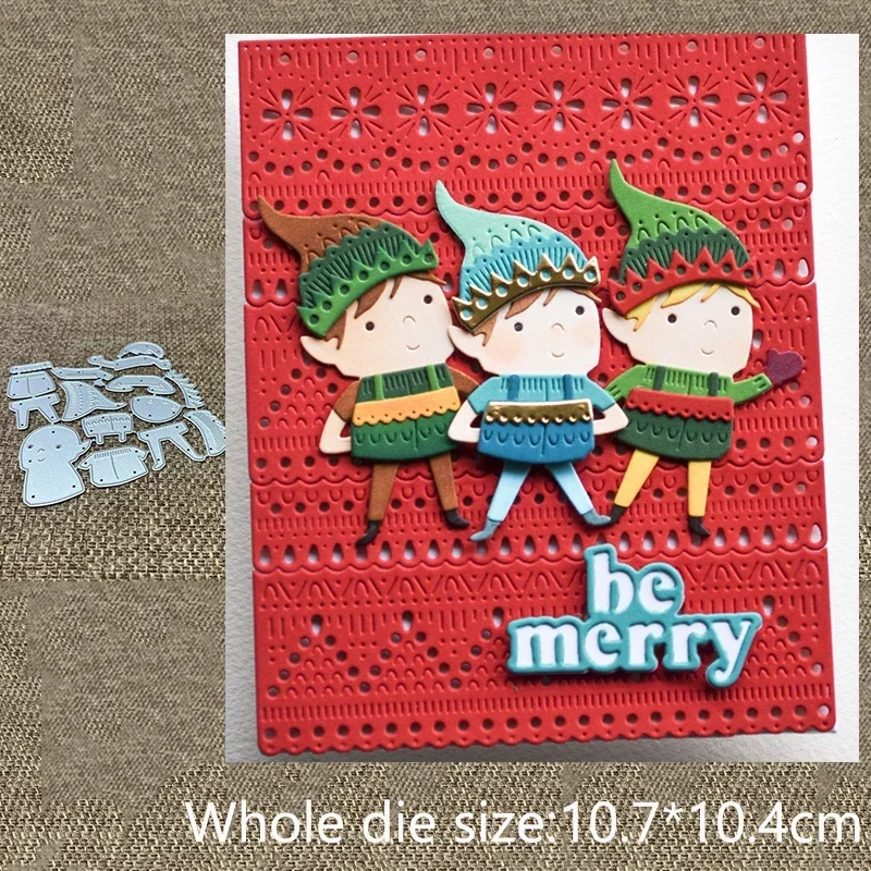 

Новый дизайн, металлическая вырубная форма-трафарет для декораций в виде маленьких эльфов, для скрапбукинга, вырезания, создания альбомов, бумажных открыток и тиснения