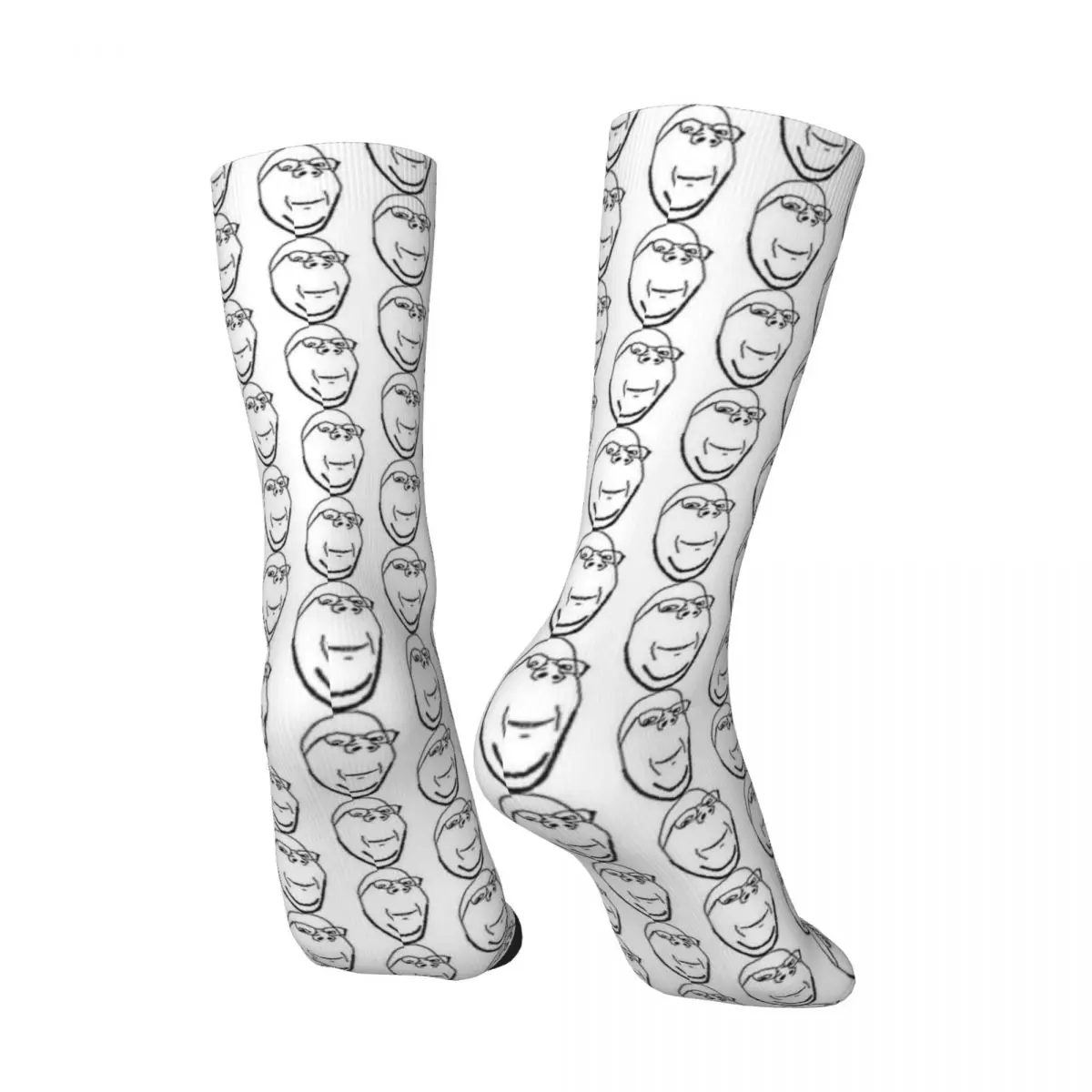 Women Men Socks Smiling Wholesome Wojak Soyjak Funny Meme Stockings Spring Harajuku Quality Socks Outdoor Sports Anti Slip Socks