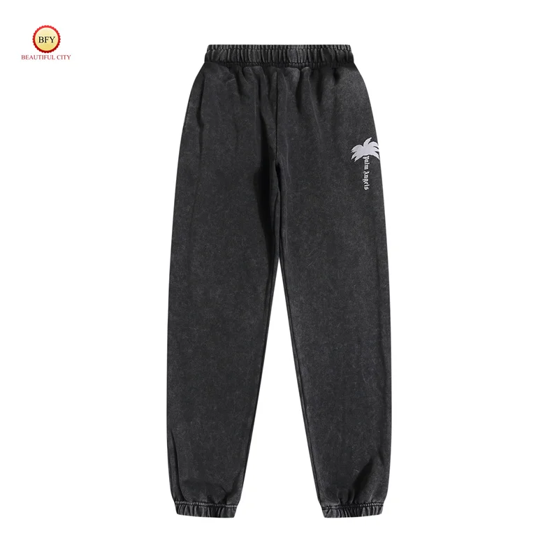 Moletom casual com cordão para homens e mulheres, calça de jogging vintage Trend High Street, melhor qualidade