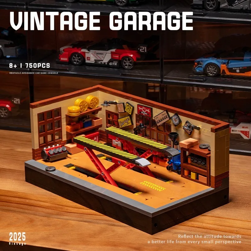 

DIY Liftable Garage Repair Shop Scene Model City Champion Racing Dual Color Su-7 Supercar Building Blocks & Adult Gifts