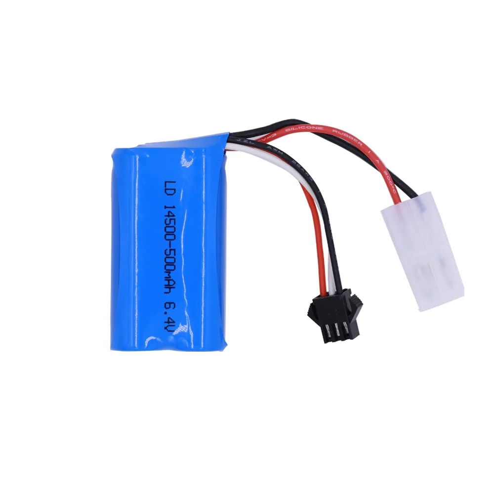 Akumulator litowo-jonowy 6,4 V 500 mah 14500 15C do zabawek RC Samochód Łódź Turcks Akumulator 6,4 V SM-2P JST-2P EL-2P L6.2-2P Wtyczka