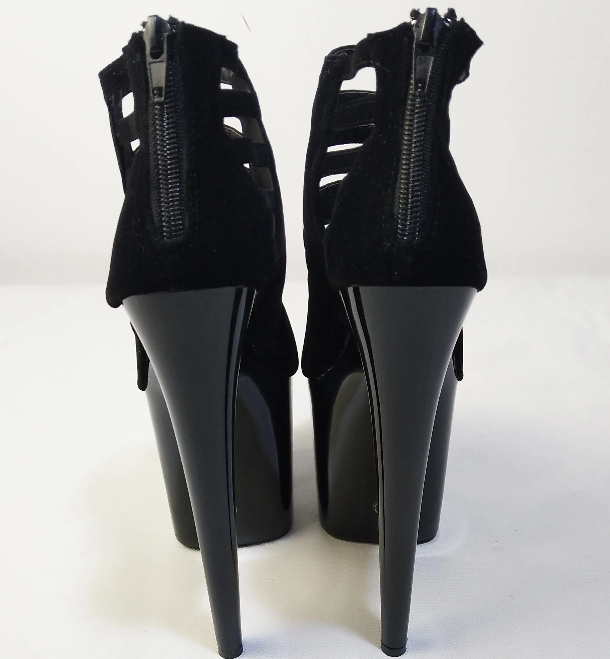 The 17-20cm stage of the super black high heels shows the sandals of the nightclub fashion women's  dance shoes