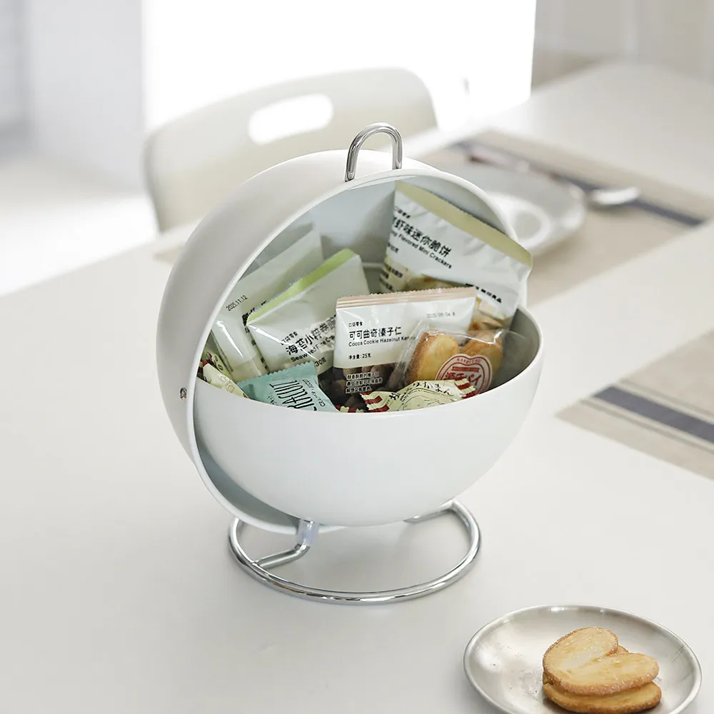 entryway-sunglasses-key-ball-shape-metal-storage-racks-covered-snack-candy-container-capsule-coffee-tea-dustproof-organization