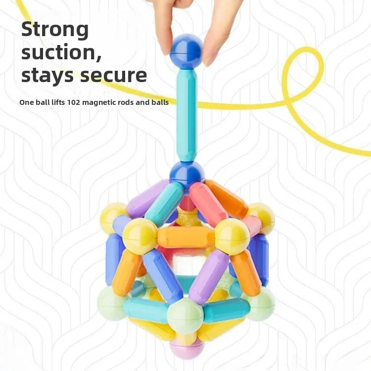 Powerful Magnetic Building Rod Pieces Toy for Boys And Girls Birthday Gift Strong Magnet Absorption Beihai Intelligent Plaything