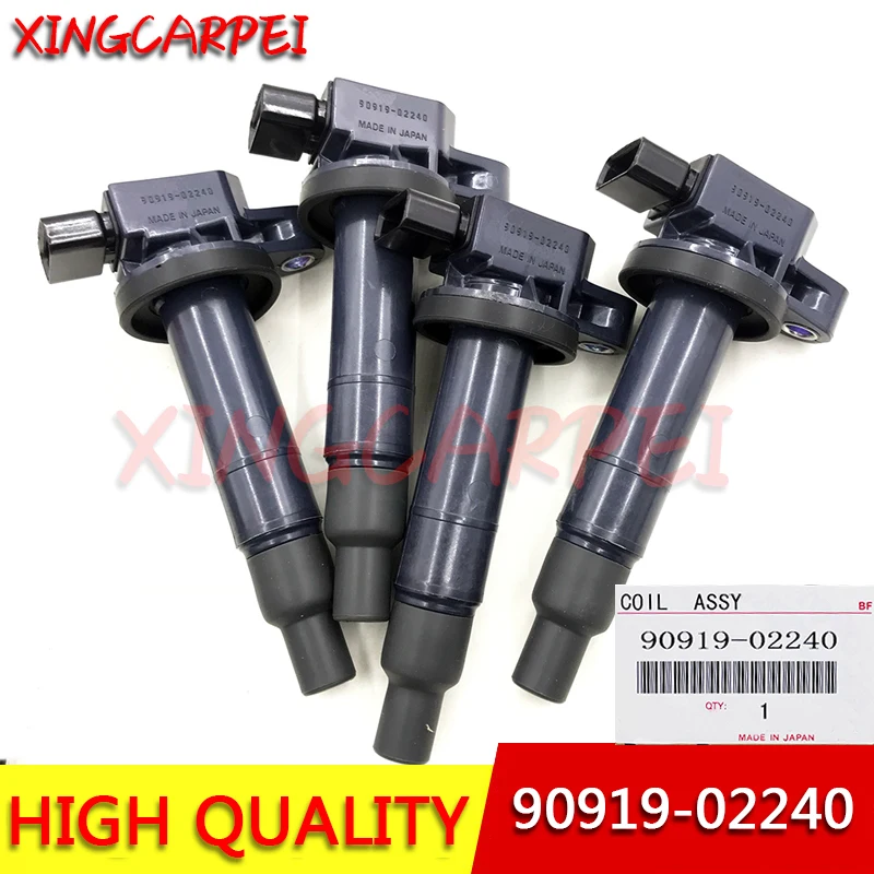 4pcs 90919-02240 90919-02265 Ignition Coil For Toyota Scion IQ Yaris Prius xA xB Echo 1.5L Corolla 90919 02240 673-1306