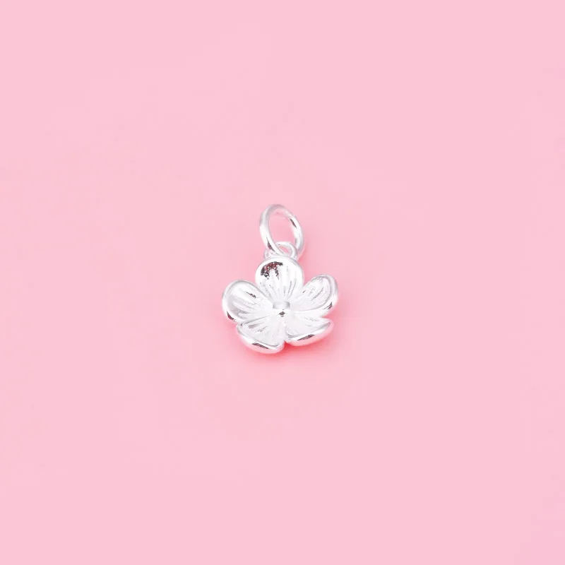 Butterfly Pendant Double butterfly Pendant Flower pendant Love Accessory S925 sterling silver Crystal bracelet DIY accessory