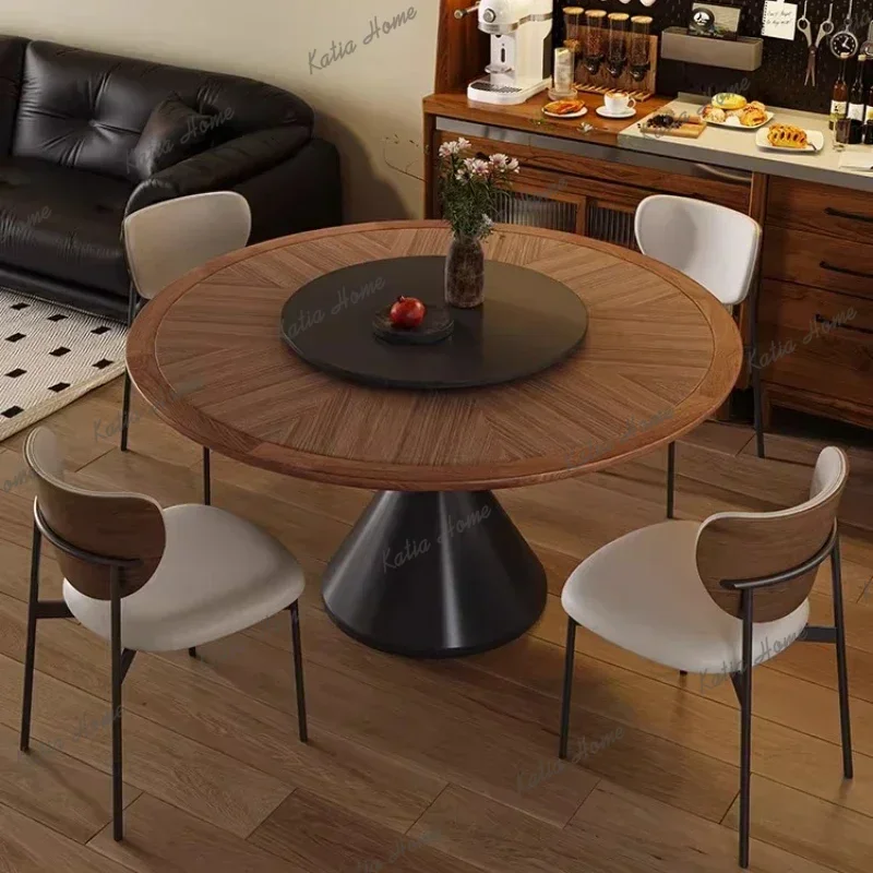 FG Modern Round Rock Slab Dining Table Pliante 6 Chairs Dining Rooms Tables And Sets Kitchen Furniture 110cm 120cm 130cm 150cm