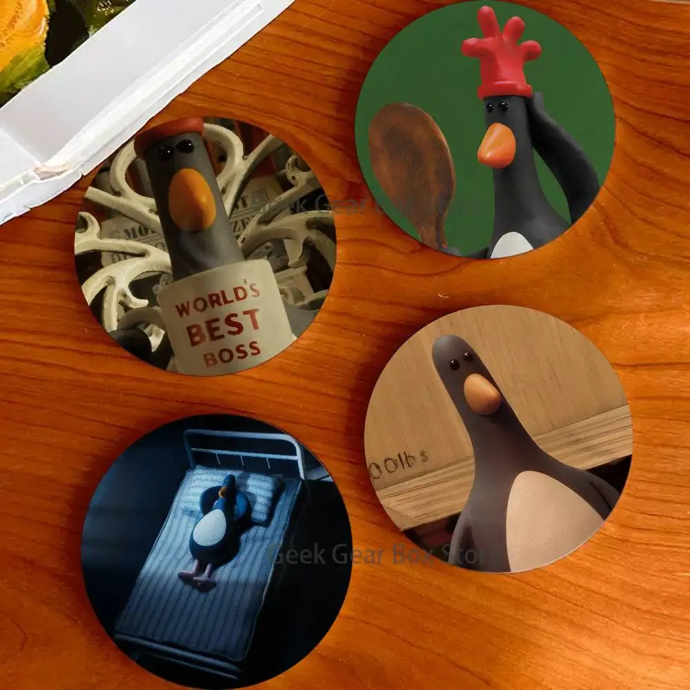 

F-Feathers M-McGrawS Wood Coaster Set - Heat Resistant For Tea & Coffee, Home Cafe Decor Holiday Gift