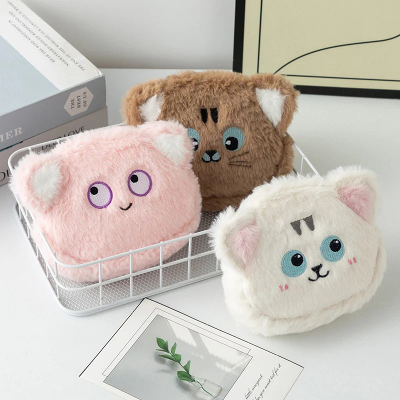 Lovely Fashion Toy Dolls Coin Purse Fluffy Soft Stuffed Backpack Pendant Portable Headphone Bag Cartoon Mini Storage Bag