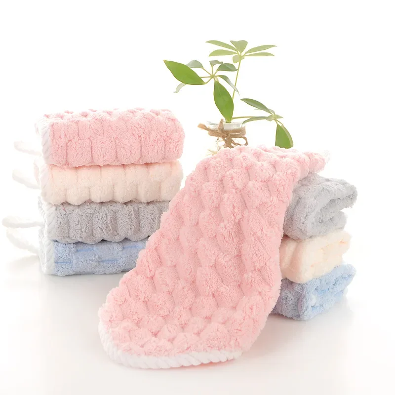 4pcs Washcloth Set Multicolored Microfiber Ultra-Soft Absorbent Hand Towels Quick-Drying Lint-Free Easy to Hang for Bathroom