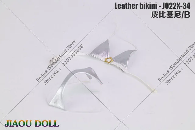 JO22X-34 1/6 مقياس المرأة الجلود بيكيني الصدرية السروال مجموعة الملابس نموذج صالح 12 ''أنثى الجندي عمل الشكل دمى الجسم #6