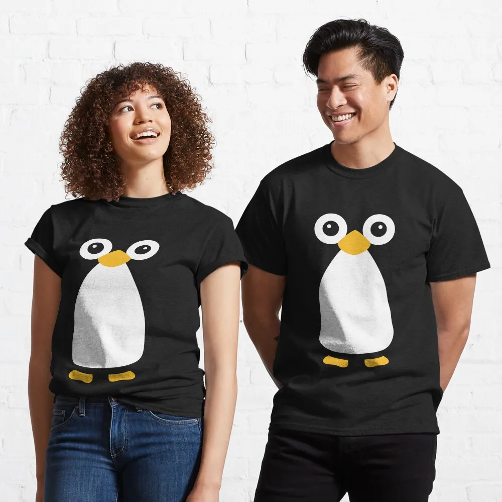 Cute Vector Penguin T-Shirt summer blouses woman 2023 t shirts for women loose fit funny t shirt