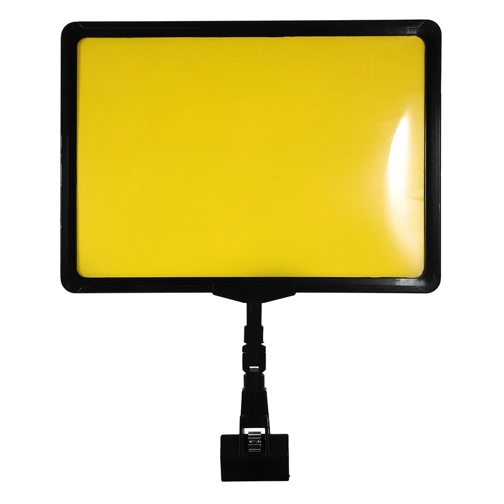 

Rewritable Price Tag A5 Black Frame Yellow Stand Supermarket Mall Store Display Holder Sign Board