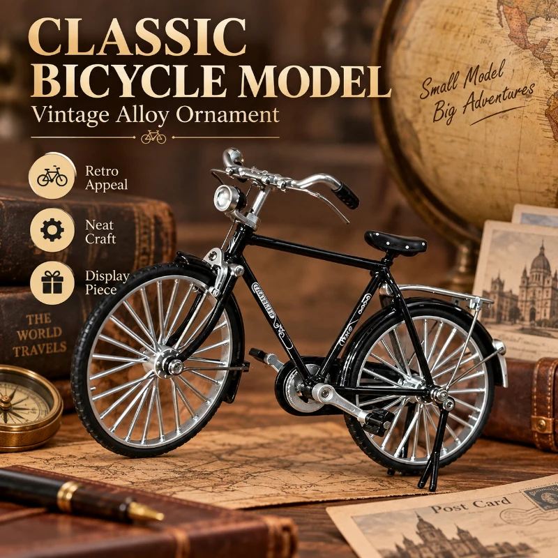 Simulation Retro 28 Bicycle Metal Model Kit DIY Hand Assembly Mini Bike Toy Home Tabletop Collectible Decor