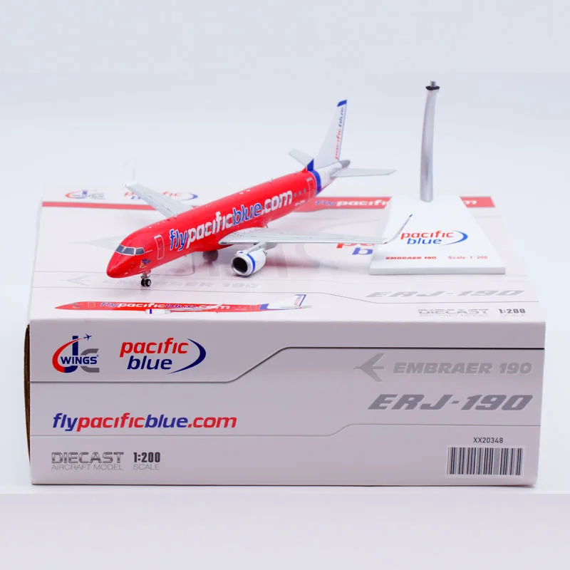 XX20348 Alliage Collection Avion Cadeau JC Ailes 1:200 Pacific Blue Airlines EMBRAER ERJ-190AR Moulé Sous Pression Avion Jet Modèle VH-ZPM