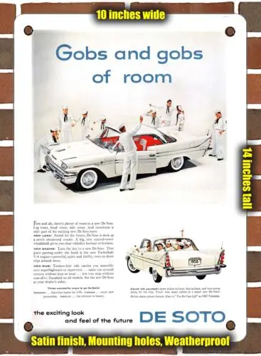 METAL SIGN - 1958 DeSoto Gobs and Gobs of Room - 10x14 Inches