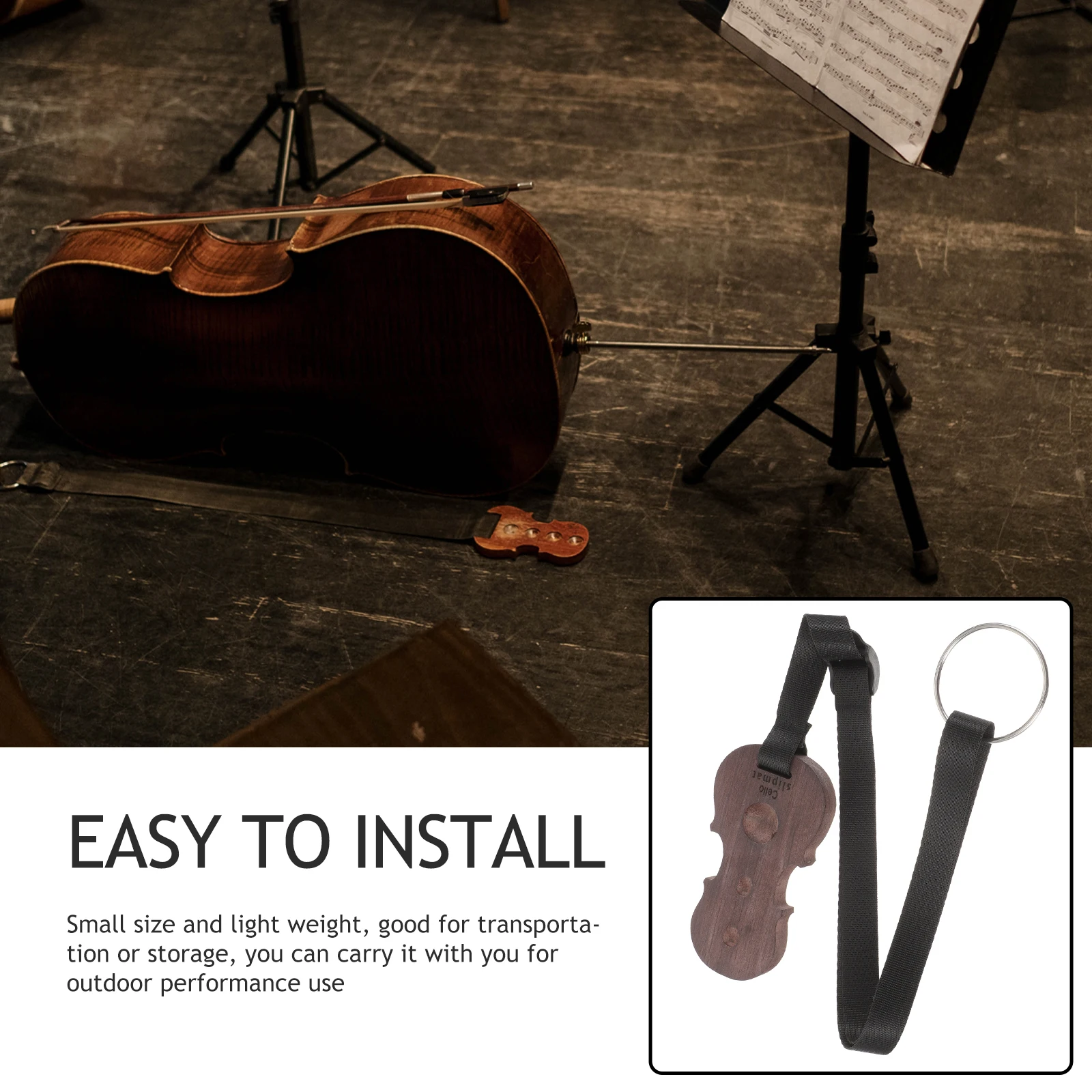 

Wooden Endpin Rest Non-Slip Stopper Thickened Anti-Slip Mat Lightweight Portable Nonskid Floor Protector Adjustable Endpin