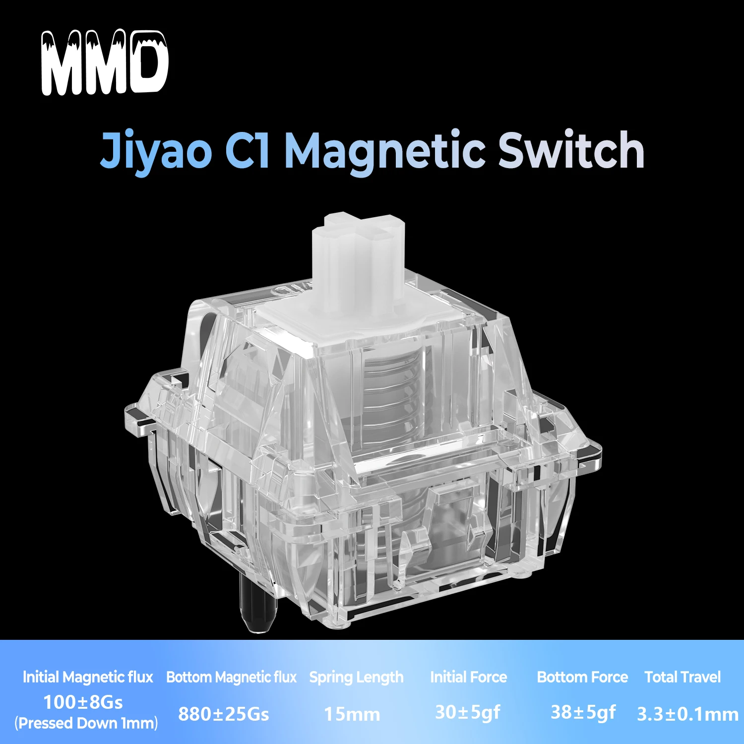 MMD C1 Magnetic Switch Linear for Magnetic mechanical keyboard Extremely dazzling Switch Pre Lubed PC LY