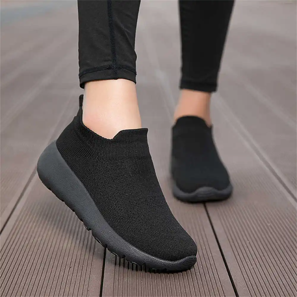 Zapatos escolares negros antideslizantes ligeros, zapatillas deportivas tejidas para correr para mujer, zapatillas deportivas Saoatenis para mujer, ajuste más barato
