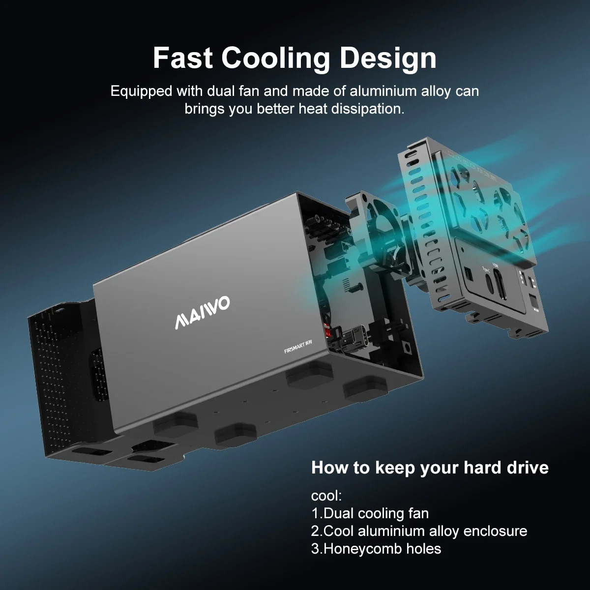 MAIWO 7 Raid 4 ベイ ハードドライブ エンクロージャ 3.5 インチ HDD ケース 3.5 インチ ハードディスク ボックス ドッキング ステーション HDMI/4K 高解像度ポート付き