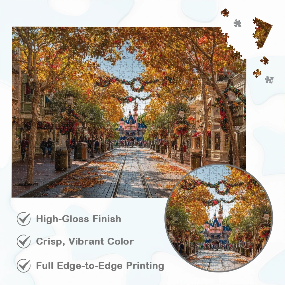Disneyland Park Puzzle Autunno Magico Puzzle in legno Decorazioni festive Alberi colorati Puzzle Giochi per famiglie per adulti