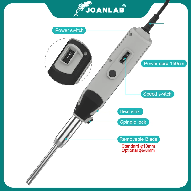 JOANLAB Lab Hand Held High Speed Homogenizer Emulsifier Disperser Cell Crushing Mixer 5000~35000rpm 220V MHZ-01