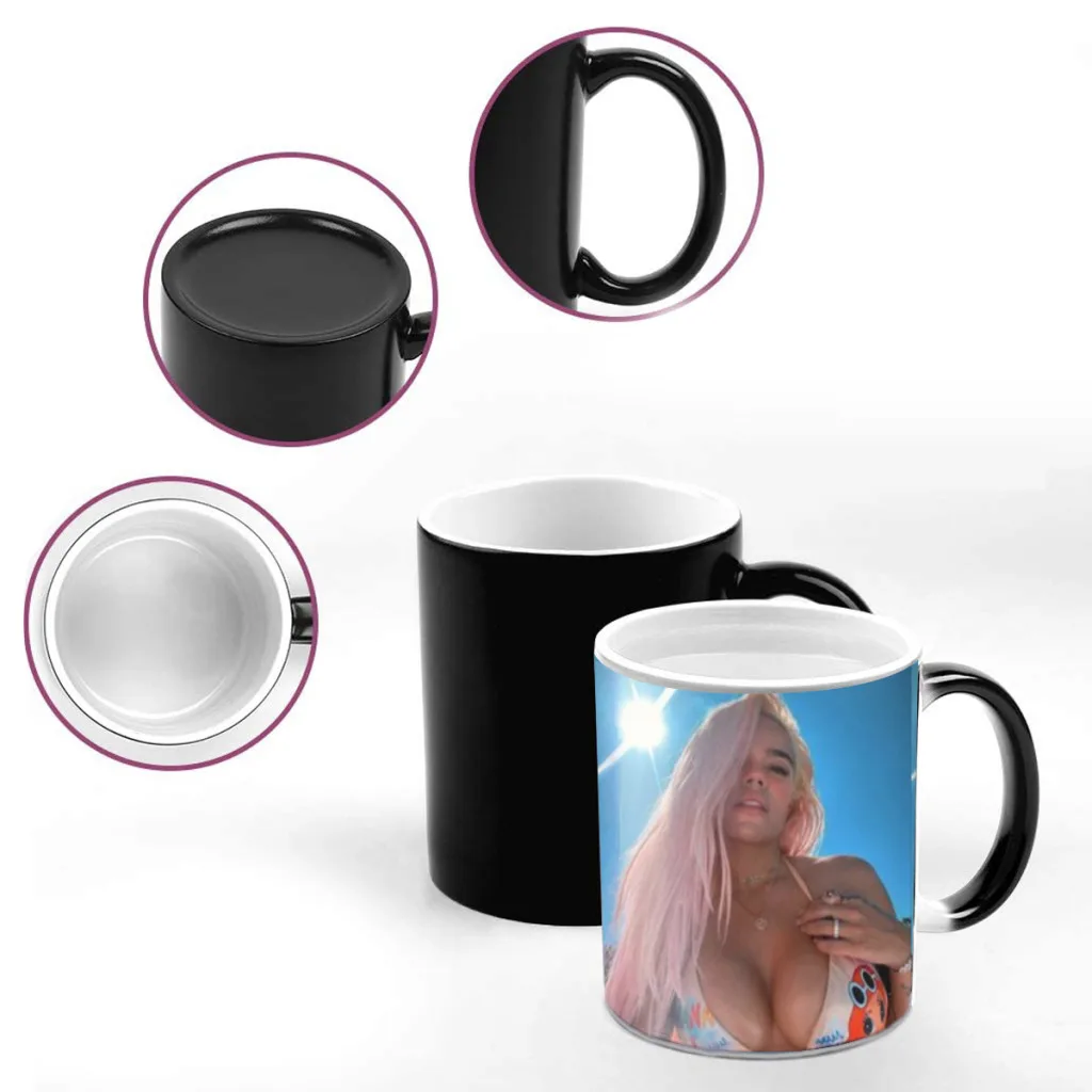 Singer karol g Color Changing Coffee Mug Ceramic Water Cup Heat Sensitive Coffee Cups Summer Winter Drinkware