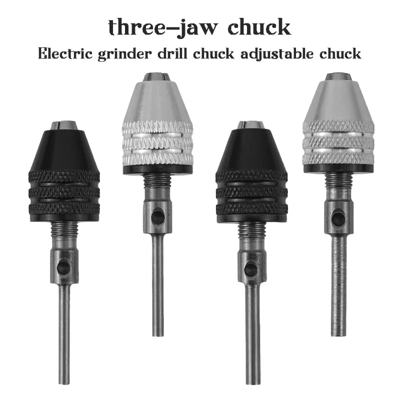 STONEGO Keyless Drill Chuck Adapter, 1PC 0.3-3.4mm Bit Converter with 2.35mm/3.0mm Round Shank - 1/4 Inch Hex Quick Change