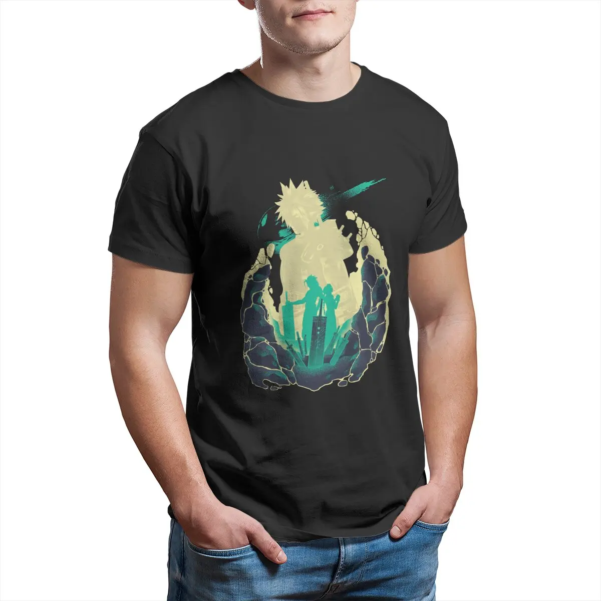 Buster Sword Successor V2 Final fantasy vii Cloud strife Shinra Sephiroth Zack fair  Aerith Video game T-Shirt Men 100% Cotton