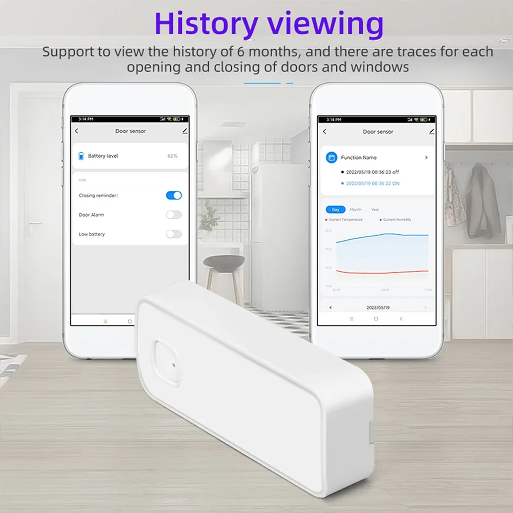 Sensor inteligente 2 en 1 para Tuya, alarma magnética de puerta inteligente con función de detección de temperatura y humedad, productos inteligentes para el hogar