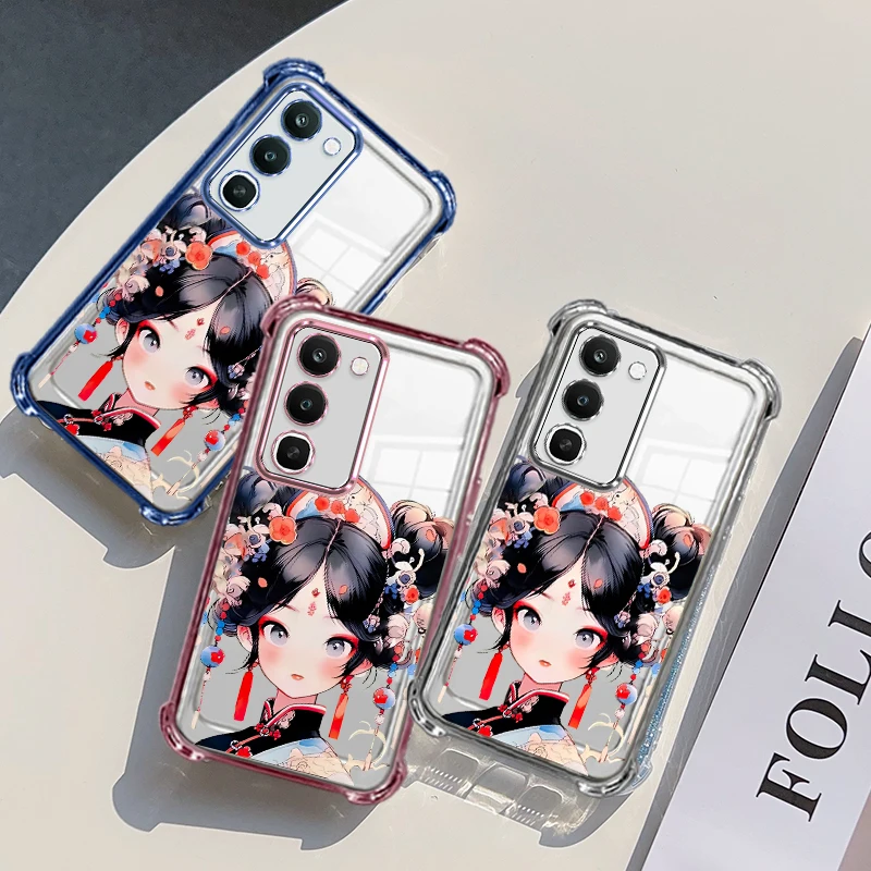 Plating Protective Cover For Realme P4x P4 4G Case Flxebile TPU Four-corner Shockproof Person Pattern Fundas