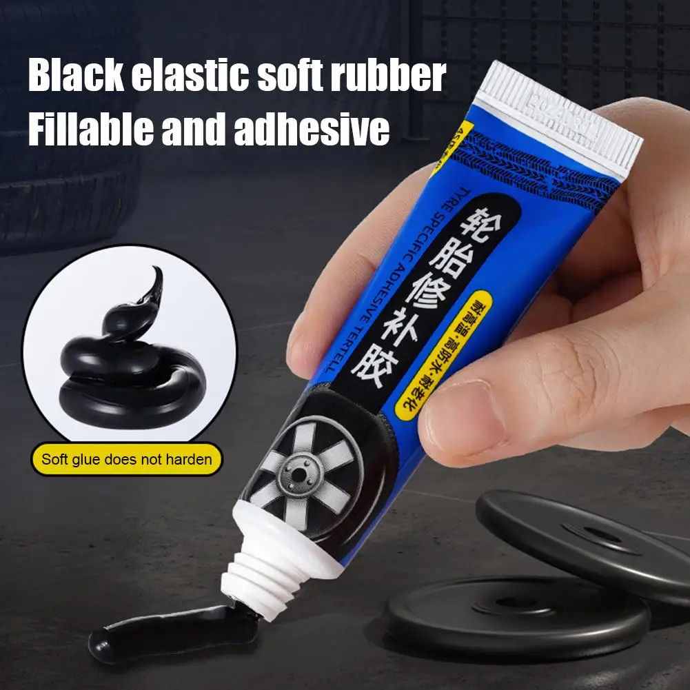 Car Tire Repair Glue Waterproof Rubber Liquid Repairing Adhesive Sealant Soft Black Puncture Filler for Motorcycle Auto