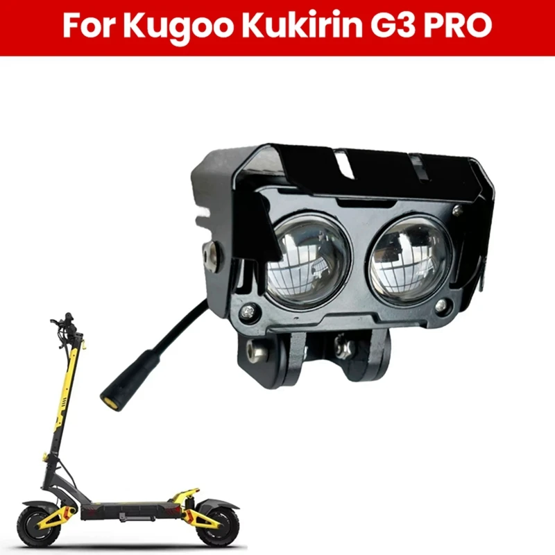 RTSHE-For Kugoo Kukirin G3 PRO Headlight Electric Scooter Handlebar Lamp Head Front LED Light Replacement Accessories