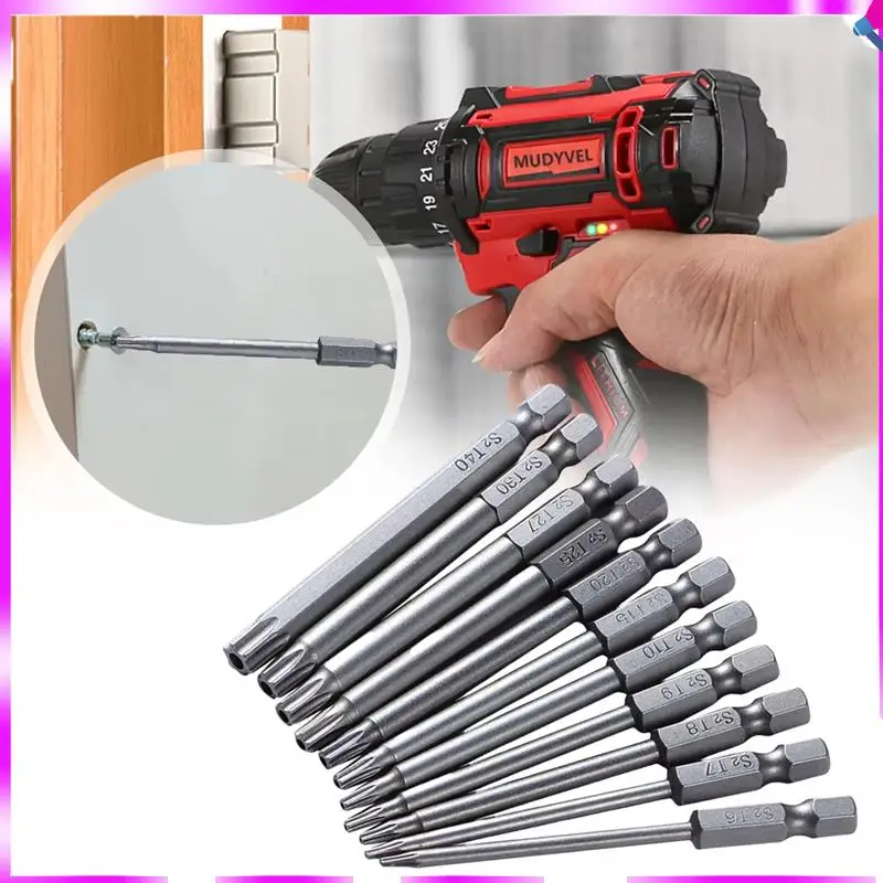 N96R For 1/4" Hex Shank 75Mm Length Steel Star 6 Point Screw Driver Kit Tool Screwdriver Bit