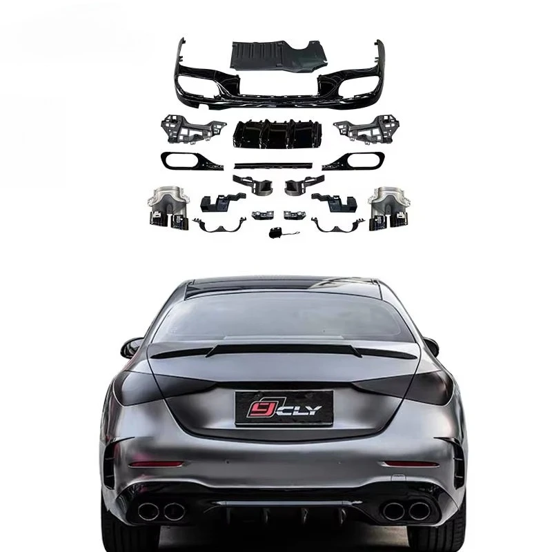 

CLY Car Diffuser for C Class W206 Upgrade C43 Diffuser with Exhaust Pipe