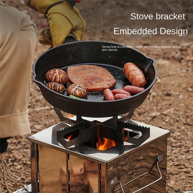 Estufa de leña plegable acero inoxidable para camping - imagen 2