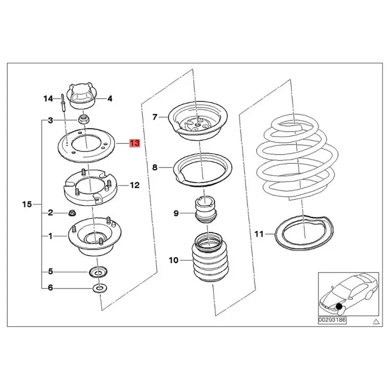A73X-51717036781 Car Front Upper Strut Mount Reinforcement Plate For BMW 3 E46 E85 E86 Z4 99-08 Shock Absorber Top Cover
