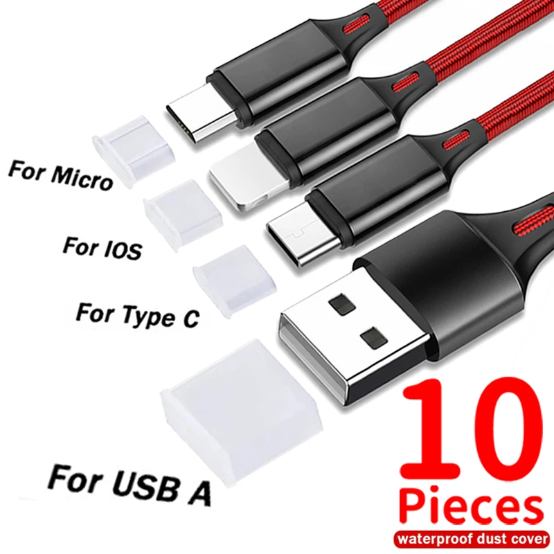 

Silicone Data Cable Port Anti Dust Plugs Dust Covers Stoppers for IOS Type C Micro Usb Cover Cap Protective for Charging Wire