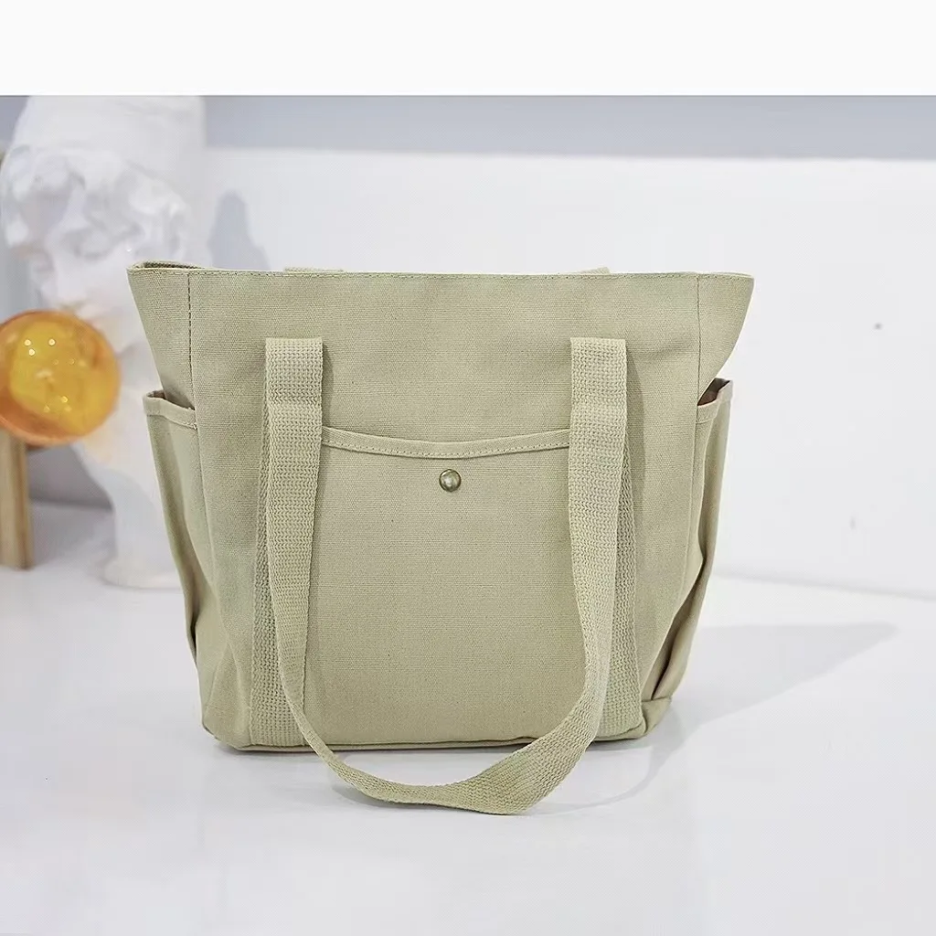 Große Canvas-Tragetasche für Arbeit und Ausgehen, Hochwertige Vielseitige Tasche für Pendler, Literarische und Künstlerische Studentenmode – Detail 10