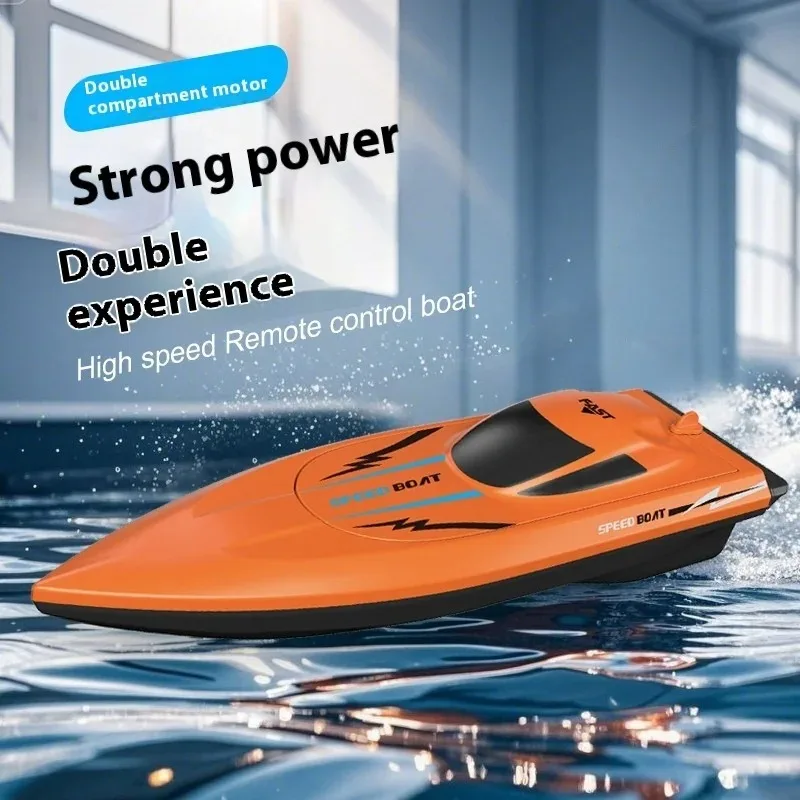 Remote Control Boat With USB Charge Battery Waterproof RC Ship Fast RC Speedboat Lightweight Water Racer Pool Toys For Kids