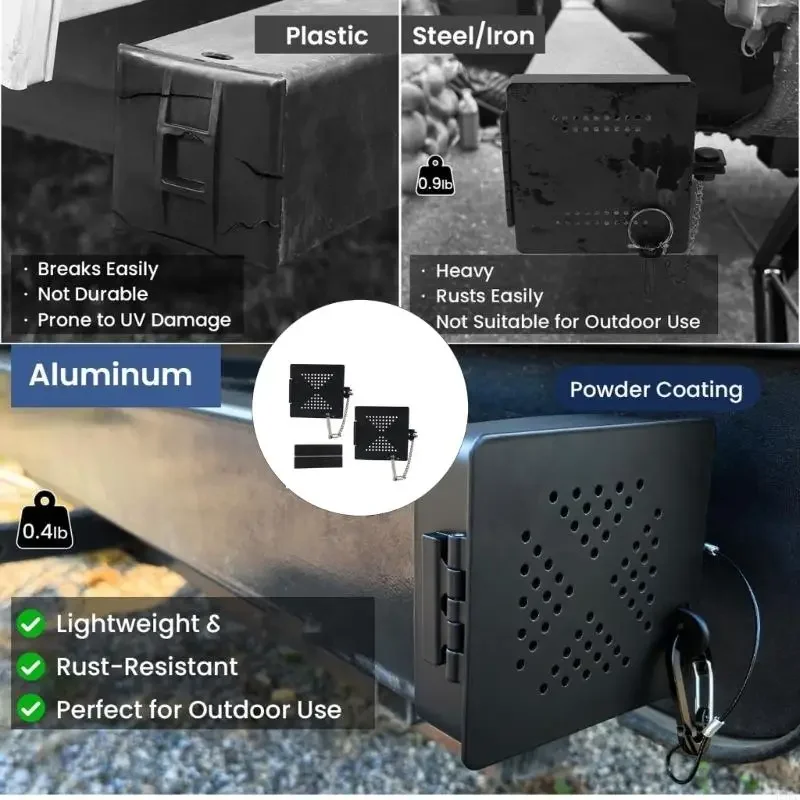 

1 Pair On Square Bumper Plugs End Cap Cover Dust Proof Insect Guard For Travel Trailers Campers Easy Installation D7YA