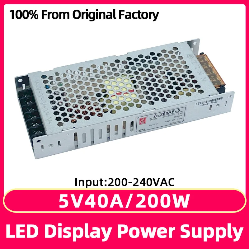 Chuanglian Ultrathin Power Supply, A-200AF-5, LED Display, 5V 40A, 200W Electronic Screen Full Color Large Screen Transformer