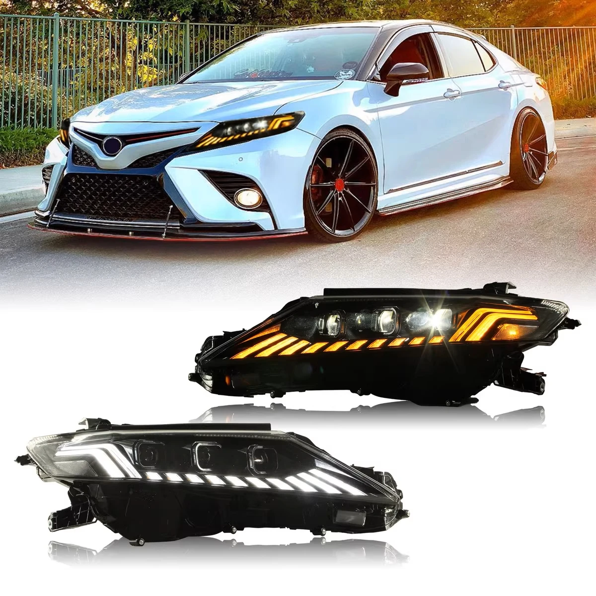 

LED Headlamp for Toyota Camry 2018-2023 XV70 LED Headlight assembly DRL Audi Design