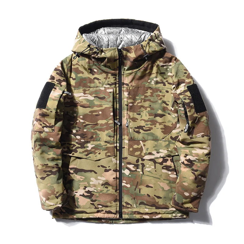 

Men's Short Winter Tactical Jacket All-Terrain Camouflage Windproof Durable Insulated Coat for Military Outdoor Enthusiasts