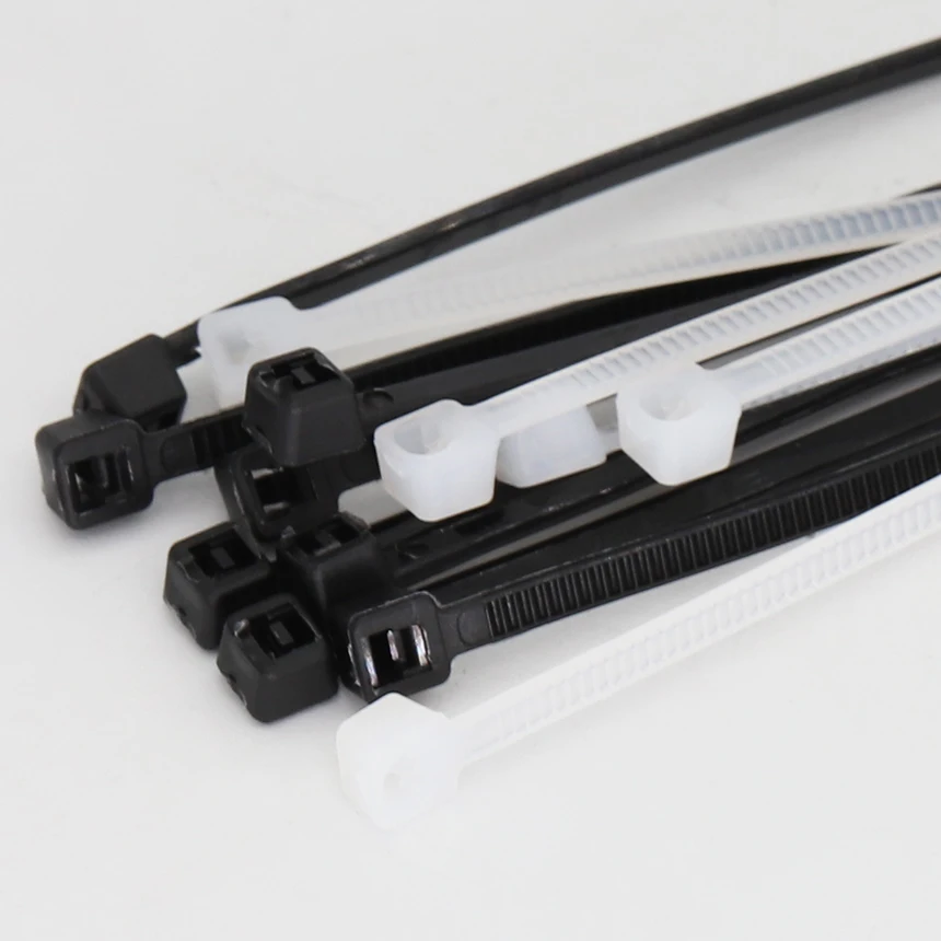 2*60 2*80 2*100 2*120 2*150 2*200mm 1.8mm Width Black White Self-Lock Nylon Plastic Strap Wrap Ziptie Fasten Zip Ties Cable Tie